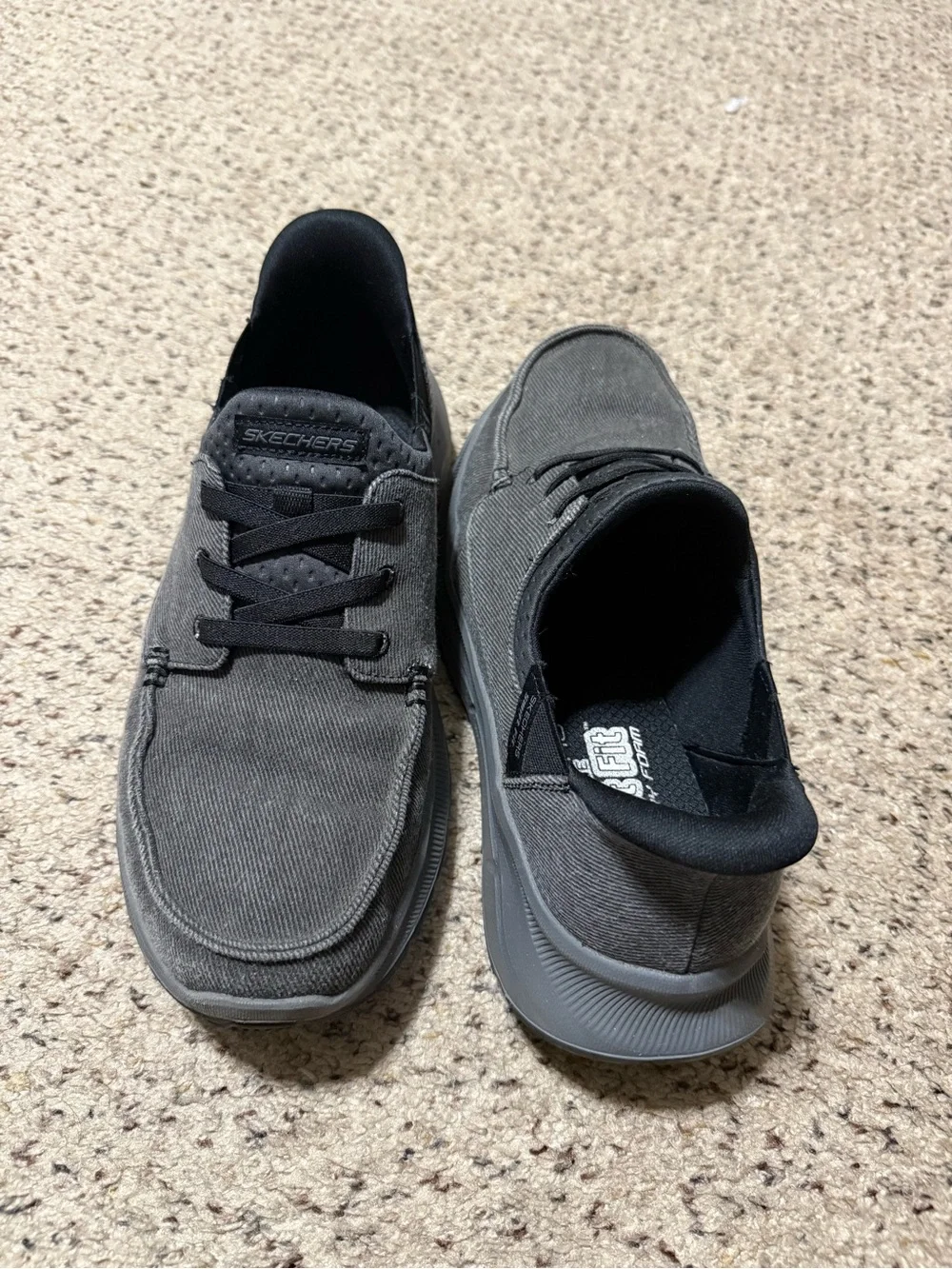 Skechers Men's Charcoal Gray Slip-On Casual Loafers